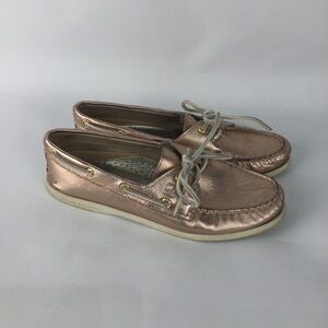 Sperry Women's Metallic Rose‎ Gold Boat Shoes womens size 8.5